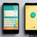 Home 20 촉각적 디자인과 사용자 친화성의 상관관계 - A clean, minimalist smartphone interface designed for Urdu-speaking users, featuring large, easily t...